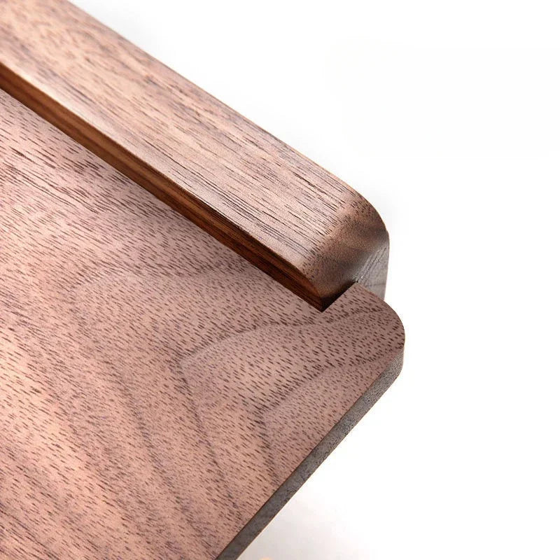 Stainless Steel & Black Walnut Wall-Mounted Toilet Paper Holder – Modern Bathroom Tissue Dispenser | Punch-Free or Screw Installation